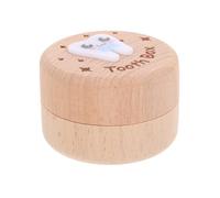 VANZACK Wooden Tooth Keepsake Box Trinket Holder with Independent Compartments for Teeth and Fetal Hair Storage Modern Minimalist Design Durable and Reusable for Boys