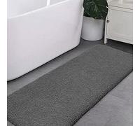 VANZAVANZU Non Slip Bath Mat Extra Large Bathroom Runner Rug Thickened Bath Rug for Bathroom Absorbent Ultra Soft Bedside Rug Fluffy Microfiber Carpet Runner Floor Mat - 50 x 122cm (Dark Gray)