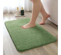 VANZAVANZU Non Slip Bath Mat, Threefold Lifespan, Super Soft Absorbent, Green, 50 x 80cm