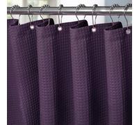 VANZAVANZU Waterproof Narrow Shower Curtain 92x182cm for Small Bathroom with Metal Hooks Waffle Fabric Shower Curtain Heavy Duty Bath Curtain for Wet Room Bathtub Shower Stall - Purple
