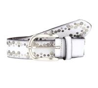 Vanzetti Studded belt leather 110 cm white