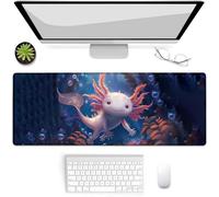 VANZEV Gaming Mouse Pad, Cute Axolotl Mouse Pad, Desk Mat, Non-Slip Rubber Base MousePads for Computers Laptop Office School Home Accessories Decor 31.5" x 11.8"
