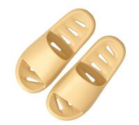 vaolkwsacz Bathing Shoes Women's Clouds with Holes Quick-Drying Cloud Shoes Drain Holes Bath Mules Super Soft Mules Comfortable Shower Slippers Memory Foam Cloud Slides, yellow, 7 UK