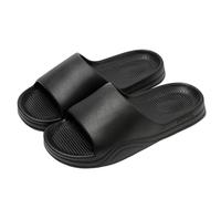 vaolkwsacz Women's Soft Sole Non-Slip Bath Mules Lightweight Super Soft Bath Slippers Silent Bathing Shoes Summer Beach Shoes Super Soft Mules Ergonomic Shower Slippers, black, 9 UK