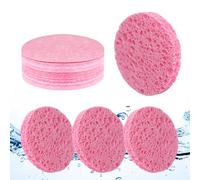 vaolmlop 25 Pcs Facial Sponges,Face Sponges Cleansing,Compressed Face Cleansing Sponge Cellulose Face Sponge For Men Women Massage Makeup Removal(pink)