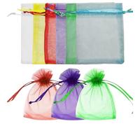 vaolmlop 60 Pcs Organza Pouches,7x9 cm Small Gift Bags,Jewelry Bags with Drawstring,Mini For Wedding,Christmas,Party Supplies(Six colors)