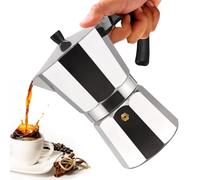 Vaolvpant 2 Cup Aluminum Moka Pot Classic Stovetop Espresso Coffee Maker 100ml 3.4oz Coffeemaker Percolator Mocha Pot Greca Coffee Maker Cafe Makers for Italian and Cuban Café Brewing Silver