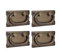 Vaorwne 4Pcs Vintage Antique Bronze Drawer Ring Pull Handles, Cabinet Door Furniture Handle Decoration