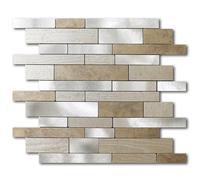 VAOVI Stick on Kitchen Wall Tile Stickers Subway Beige 10pcs