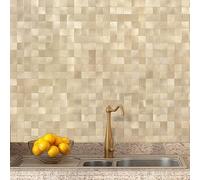 VAOVI Stick on Tiles Self Adhesive Wall Square 10pcs,Champagne Gold