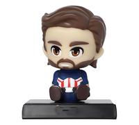 Vaoza Super Hero Action Figure Limited Edition Bobblehead with Mobile Holder for Car Dashboard, Office Desk & Study Table - Captain America