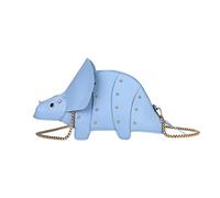 VAPADOO Dinosaur Shape Cross Body Bag, Novel Pu Leather Shoulder Bag, Funny Rivet Animal Style Clutch Purse with Chains, T-Rex Shoulder Messenger Handbag for Girls Women Ladies,Blue