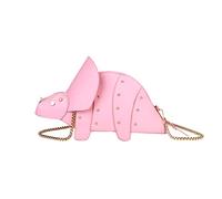 VAPADOO Dinosaur Shape Cross Body Bag, Novel Pu Leather Shoulder Bag, Funny Rivet Animal Style Clutch Purse with Chains, Triceratops Shoulder Messenger Handbag for Girls Women Ladies