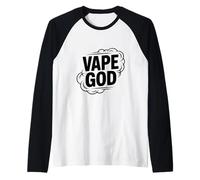 Vape God Cool Smoky Clouds Vape Lover Raglan Baseball Tee