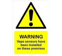 Vape sensors have been installed on these premises, warning sign - 1mm flexible Plastic sign (300mm x 200mm)