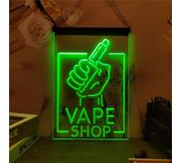 Vape Shop LED Neon Sign, Vape Holding Hand 7-Color Dimming LED Neon Lights Wall Hanging Luminous Decor USB Powerd with Remote Control Dimmer,30x40cm