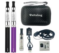 vape starter kit eGo T - 2 packs 1100mAh e cigarettes eGo-T battery - 3pcs E cig CE4 atomizer - ecig vaper full kit - 2ml TPD Version No E-Liquid No Nicotine (Black-Purple)