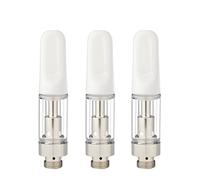 VAPED Clear Atomizer 0.5ml Glass Tank 2.0mm Intake Hole Ceramic Mouthpiece for CBD Thick Oil No Nicotine (White) (0.5ml Pack of 5)