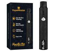 VapeMaster Skywalker Mini Dry Herb Vaporizer Pen Portable Herbal Vaporiser - Next-Gen Quartz Chamber, Temperature Control, LED Display, Pure Vapor, No Nicotine (Dark Black)