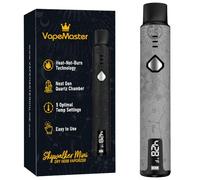 VapeMaster Skywalker Mini Dry Herb Vaporizer Pen Portable Herbal Vaporiser - Next-Gen Quartz Chamber, Temperature Control, LED Display, Pure Vapor, No Nicotine (Space Gray)