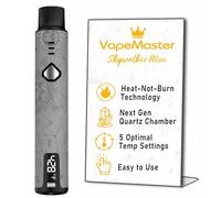 VapeMaster Skywalker Mini Dry Herb Vaporizer Pen Portable Herbal Vaporiser - Next-Gen Quartz Chamber, Temperature Control, LED Display, Pure Vapor, No Nicotine (Light Grey)