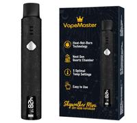 VapeMaster Skywalker Mini Dry Herb Vaporizer Pen Portable Herbal Vaporiser - Next-Gen Quartz Chamber, Temperature Control, LED Display, Pure Vapor, No Nicotine (Premium Black)