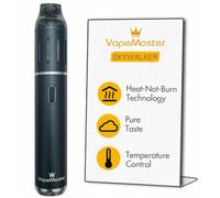 VapeMaster Skywalker Portable Herbal Vaporizer Dry Herb Vaporizer Pen - Temperature Control, Ceramic Chamber, Pure Clean Vapor - (Anodized Black)