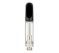 VAPETC Clear Atomizer 1.0ml Glass Tank 2.0mm Intake Hole Ceramic Mouthpiece for CBD Thick Oil Nicotine Free (Black) (1.0ml Pack of 5)