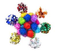 VAPKER 1.3inch Sparkle Balls and 6cm/2.36 Inches Large Cat Crinkle Balls Toys Cat's Favorite Toys(26PCS Random Color)