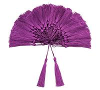VAPKER 100 Pieces Aubergine Color Tassels 13cm/5-Inch Silky Handmade Soft Tassels Floss Bookmark Tassels with 2-Inch Cord Loop for Jewelry Making, DIY Projects, Bookmarks