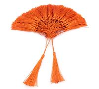 VAPKER 100 Pieces Dark Orange Tassels 13cm/5-Inch Silky Handmade Soft Tassels Floss Bookmark Tassels with 2-Inch Cord Loop for Jewelry Making, DIY Projects, Bookmarks