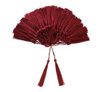 VAPKER 100 Pieces Dark Red Color 13cm/5-Inch Silky Handmade Soft Tassels Floss Bookmark Tassels with 2-Inch Cord Loop for Jewelry Making, DIY Projects, Bookmarks