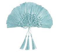VAPKER 100 Pieces Ice Blue Silky Handmade Soft Tassels 13cm/5-Inch With 2-Inch Cord Loop for Jewelry Making, DIY Projects, Bookmarks