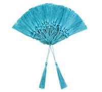 VAPKER 100 Pieces Light Blue Color 13cm/5-Inch Silky Handmade Soft Tassels Floss Bookmark Tassels with 2-Inch Cord Loop for Jewelry Making, DIY Projects, Bookmarks