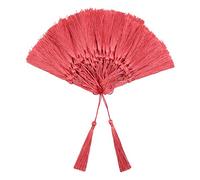 VAPKER 100 Pieces Light Coral Color 13cm/5-Inch Silky Handmade Soft Tassels Floss Bookmark Tassels with 2-Inch Cord Loop for Jewelry Making, DIY Projects, Bookmarks