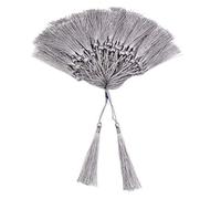 VAPKER 100 Pieces Silver Tassels 13cm/5-Inch Silky Handmade Soft Floss With 2-Inch Cord Loop for Jewelry Making, DIY Projects, Bookmarks