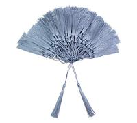 VAPKER 100 Pieces Steelblue Silky Handmade Soft Tassels 13cm/5-Inch With 2-Inch Cord Loop for Jewelry Making, DIY Projects, Bookmarks