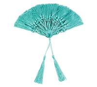 VAPKER 100 Pieces Turquoise Color 13cm/5-Inch Silky Handmade Soft Tassels Floss Bookmark Tassels with 2-Inch Cord Loop for Jewelry Making, DIY Projects, Bookmarks