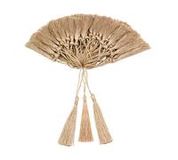 VAPKER 100 Pieces Wheat Color 13cm/5-Inch Silky Handmade Soft Tassels Floss Bookmark Tassels with 2-Inch Cord Loop for Jewelry Making, DIY Projects, Bookmarks