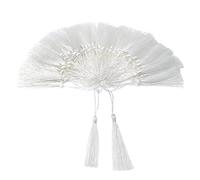 VAPKER 100 Pieces White Tassels 13cm/5-Inch Silky Handmade Soft Tassels Floss Bookmark Tassels with 2-Inch Cord Loop for Jewelry Making, DIY Projects, Bookmarks