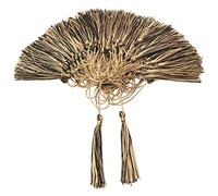 VAPKER 100pcs Light Gold Black Mixed Color 5in/13cm Soft Handmade Polyester Tassels for Jewelry, DIY, Bookmarks