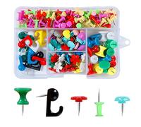 VAPKER 208 Pcs Giant Push Pins Set, Multi Colored, Heart Shape, Flat Flower Thumb Tacks, Standard for Cork Board