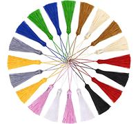 VAPKER 20Pcs Bookmark Tassels Mix Color Handmade Silky Floss Small Tassel 8Cm/3.1Inch Mini Tiny Craft Tassels Soft Elegant Tassel with Cord Loops for Crafts Jewelry Making DIY Projects