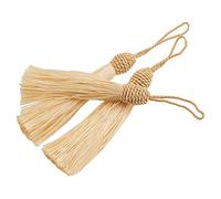 VAPKER Bookmark Tassels 20Pcs 15cm/6 Inch Beige Tassels with Pineapple Head Sewing Tassels Silky Floss Mini Craft Tassels with Cord Loop for Keychain Earring Jewelry DIY Craft