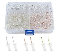 VAPKER Clear Push Pins For Cork Board 400 Count Decoration Thumb Tacks Transparent Plastic Head Map Tacks Standard Pins with Steel Point