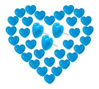 VAPKER Love Heart Push Pins 150Pcs Blue Thumb Tacks Drawing Pins Cute Plastic Pushpins Decorative Pins with Steel Point Map Tacks for Photos Wall