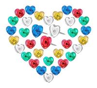 VAPKER Love Heart Push Pins 150Pcs Transparent Mix Color Thumb Tacks Drawing Pins Cute Plastic Pushpins Decorative Pins with Steel Point Map Tacks for Photos Wall