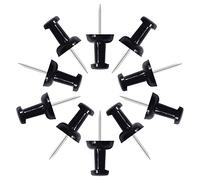 VAPKER Push Pins 120Pcs Solid Black Thumb Tacks Larger Size Pin Map Tacks Plastic Head with Steel Point for Bulletin Board