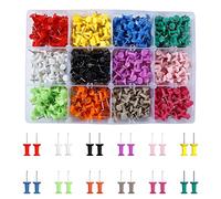 VAPKER Push Pins 720Pcs Solid Color Thumb Tacks Map Pins Tacks Plastic Head with Steel Point for Bulletin Board 12 Assorted Colors Office Supplies