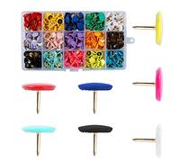 VAPKER Thumb tacks 600Pcs Colored Push Pins,Flat Round Head Thumbtack with Gold Steel Point 15 Colors Decorative Thumb Tacks for Home, School, Office